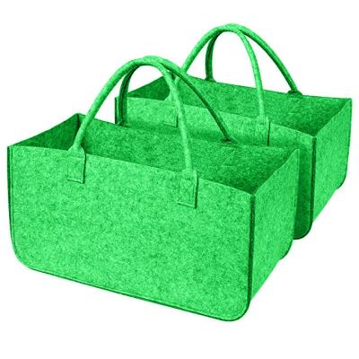 China Collapsible Felt Firewood Basket Firewood Log Basket Kinpack Firewood Basket Viable Storage Fireside Carrier Rack Bag for sale