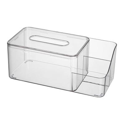 China Wholesale Modern Viable Tissue Storage Box Transparent Square Tissue Box for sale