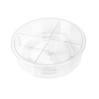 China Sustainable high quality multifunctional disk storage round transparent rotating storage box for sale