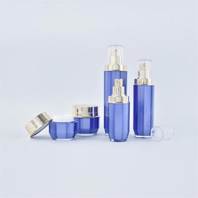 China Instock 15ml 30ml 50ml 50g Personal Care Luxury Gold Acrylic Pump Lotion Bottle For Cosmetic Essence for sale