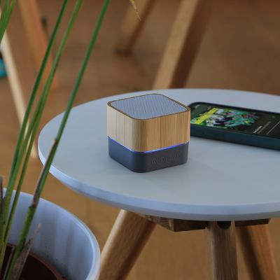 China None 2021 Eco-Friendly Bamboo Wireless Speaker Portable 3W LED Music Speakers For Business Gift for sale