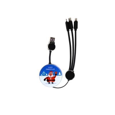 China Hot-selling LED display 3 in 1 data cable 2021 full color charging cable 3 in 1 LED display charging cable custom logo smartphone light data cable for sale