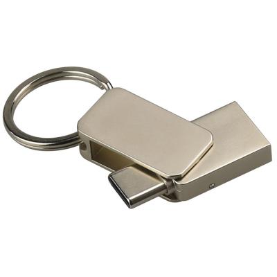 China Free Sample 2021 Metal Products USB OTG Type-C Trending Key Chain Shaped USB Flash Drives for sale