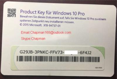 China Windows Product Key Cards Win 10 Pro OEM Online Activate 64bit Windows 10 Professional German Version for sale