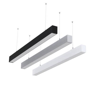 China Office Desk Lighting Systems Modern Pendant Lamps 1200Mm Linear Suspended LED Strip Light for sale