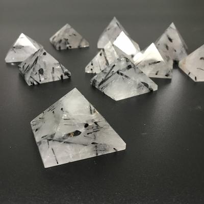 중국 China wholesale natural handmade black quartz crystal pyramid rutilated crystal pyramid 판매용