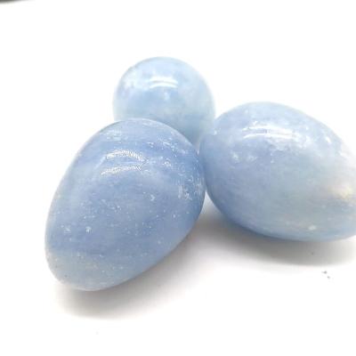 China Wholesale Natural Blue Quartz Crystal Yoni Eggs Polished Blue Celestite Eggs From China en venta