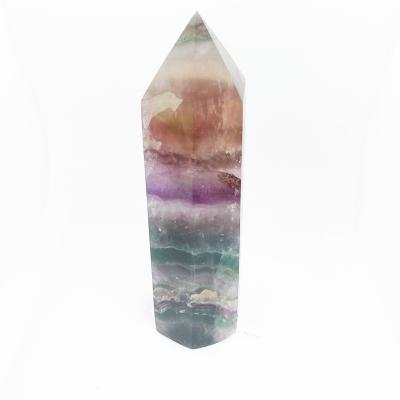 China China Large Point Fluorite Crystal Therapy Natural Point Rainbow Column Crystal Wholesale for sale