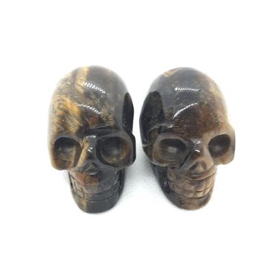 China Wholesale High Quality Yellow Tiger's Eye Skulls Quartz Crystal Artware From China for sale