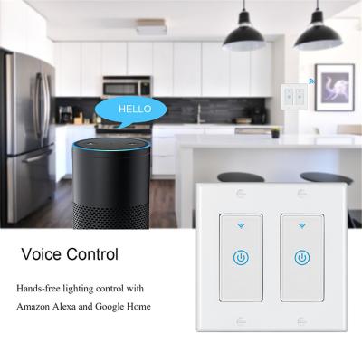 China ABS+PC ABS+PC Ac110v-240v Us Standard App Smart Tuya Wifi Switch Wall Touch Smart Lamp Wireless Remote Control Switch for sale