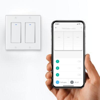 China 2/3 Group Wifi Voice Control USA Wifi Smart Home Fireproof Materials Wall Switch Button Wireless Smart Switch for sale