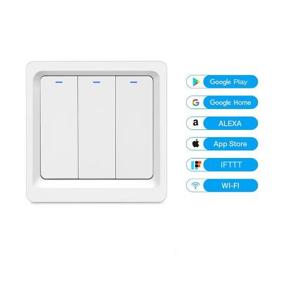 China Tuya AC Control Switch Alexa Voice Control Google Home Smart Double Button Three Way Switch 100-250v 86*86mm USA Wifi ABS+PC ABS+PC for sale