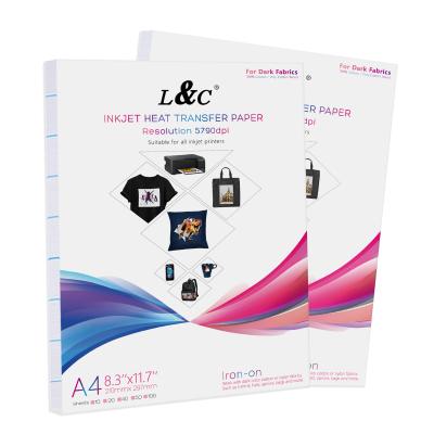 China Textiles Heat Transfer Printing Paper L&C A3 A4 50 Sheets Inkjet Heat Transfer Paper For Dark Shirts for sale