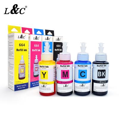 China L&C EP664 T664 664 Ecotank Dye Ink Refill Ink Kit For Epson L100/L101/L110/L120/L130/L200L201/L210 664 T664 Printer for sale