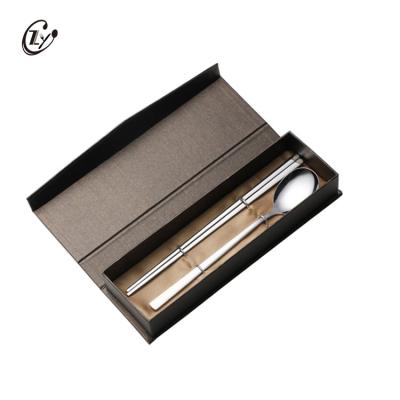 China Viable Korean Spoon Chopstick Gold Cutlery Set Stainless Steel Flatware Set With Gift Box for sale