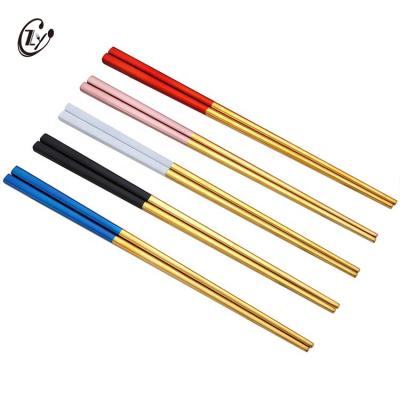 China Durable PVD Coating Titanium Stainless Steel Metal Chopsticks With Logo for sale