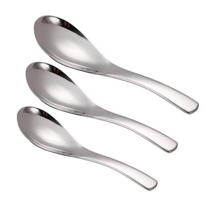 China Ruikaisi Professional Food Grade 18/10 Stainless Steel Gold Silver Spoon Set Earl Rice Soup Spoons for sale