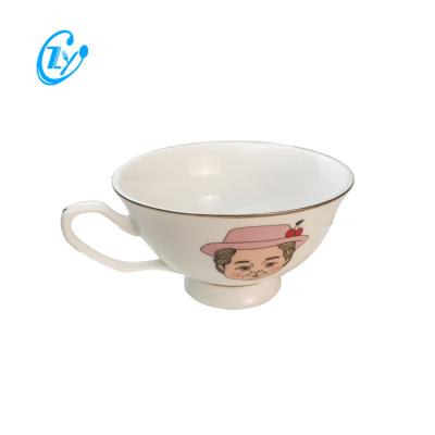 China Tea Viable Time Ceramic Coffee Drink Mug Dessert Dish Sets Granny Bone China Dish Coffee Mugs for sale