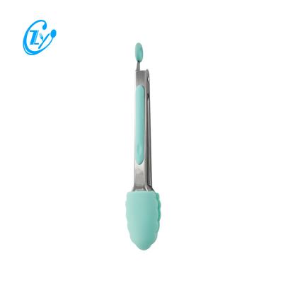 China Sustainable BBQ Tools Silicone Tongs Stainless Steel Kitchen Food Clip Eco - Friendly Cookware for sale