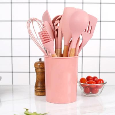 China Sustainable Kitchen Tools Silicone Heat Resistant Non-Toxic Kitchen Utensil Set 9/11/12 Piece Silicone Cooking Set for sale