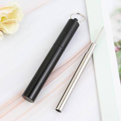 China Straw Stainless Steel Drinking Straws Telescopic Reusable Portable Viable With Metal Case for sale