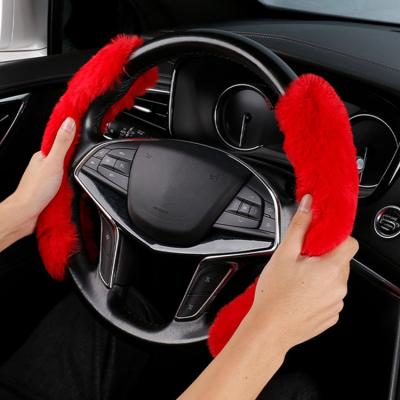 China 2021 New Arrival Universal Durable Car Accessories Fashion Plush Soft Furry Steering Wheel Fur Cover for sale