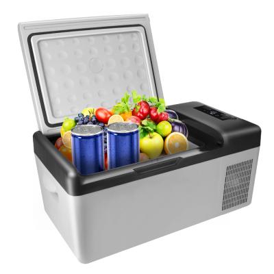 China Hot Sale 15L Plastic Unique Design Car Fridge Mini Portable Car Refrigerator for sale