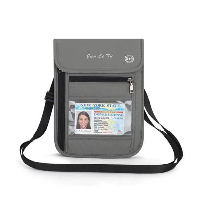 China Passport Rfid Blocking Neck Hanging Business Card Wallets Bags Passport Card Holder for sale