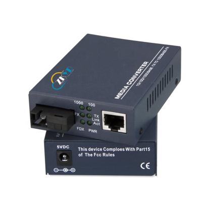 China FTTH 10/100/1000M Industrial Grade Single Mode Fiber Optic to RJ45 Media Converter for sale