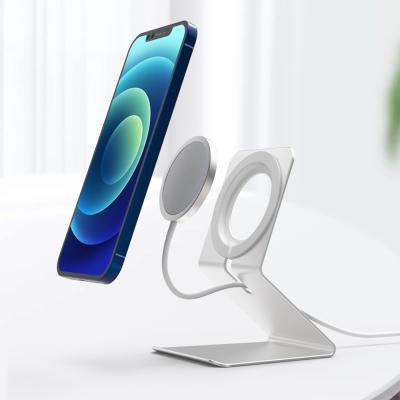 China Home/Office Wireless Charger Stand Desk Mount Mobile Phone Aluminum Alloy Holder for iPhone MagSafe for sale