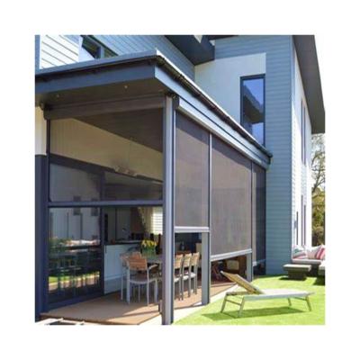 China Custom Exterior Motorized Track Side Window Vintage Zipper Windproof Roller Blind for sale