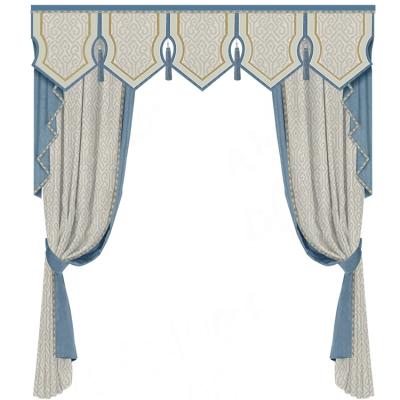 China QINGYING Blackout Customized European Latest Style Beaded Valance Jacquard Room Curtains for sale