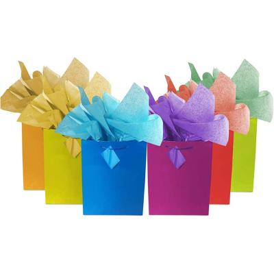 China Eco-friendly Wholesale China Party Present Paper Bright Solid Colorful Gift Bags For Birthday Party Customer Wedding All Occasion for sale