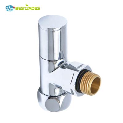 China Contemporary Chrome Radiator Towel Radiator Valve Brass Manual Corner Heating Valves BJ22001-J for sale