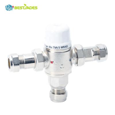 China General 3 Way Brass Thermostatic Mixing Valve For Solar Electric Hot Water BJ45002 for sale