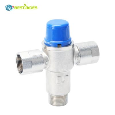 China Contemporary Brass Thermostatic Solar Electric Hot Water 3 Way Valve Shower Thermostatic Mixing Valve BJ45003 for sale