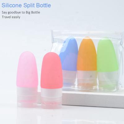 China Eco-friendly Mini Shampoo Press Empty Bottle Cosmetic Bottles BPA Free Silicone Travel Slot Bottle for sale