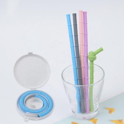 China Travel Fancy Stocked Straw Silicone Rubber Collapsible Drinking Straws Collapsible Reusable Portable Eco Friendly Magical With Case for sale