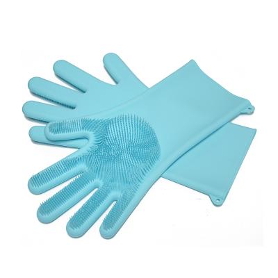 China 100%food grade silicone dish wash gloves wholesale heat resistant dish scrubber brush cleaning silicone design wash gloves for sale