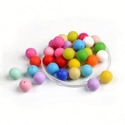 China Other Wholesale 15MM Loose Bulk Baby Chew Round BPA Free Food Grade Silicone Soft Beads For Jewelry Making for sale