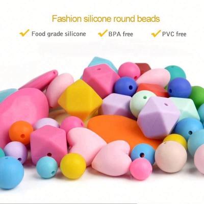 China Other Silicone Bead Baby Teething Teether Necklace DIY Pacifier Chain Food Grade Silicone for sale