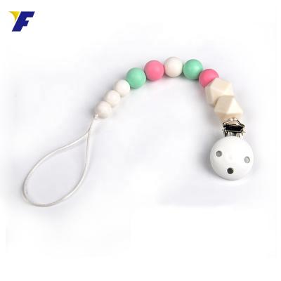 China BPA Free Pacifier Chain Clip Chain Food Grade Silicon Baby Pacifier Anti-lost Anti-fall Dummy Clip for sale