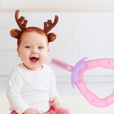 China New Hot Food Grade Silicone Silicone Baby Finger Toothbrush Popular Child Finger Toothbrush for sale