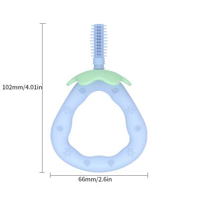 China 2021 New Design Food Grade Silicone Baby Training Teether High Quality Wholesale Soft Toothbrush for sale