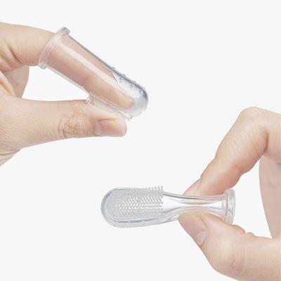 China Foldable High Temperature Sterilization Baby Silicone Toothbrush Washable Soft Finger Brush for sale