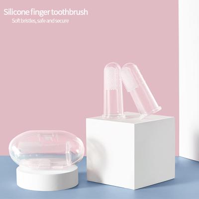 China Wholesale OEM Foldable Silicone Baby Finger Brush Reusable Liquid Toothbrush For Kids for sale