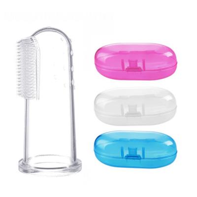 China Foldable Bpa Silicone Toothbrush Box Baby Finger Toothbrush Silicone Free Toothbrush With Case Set for sale