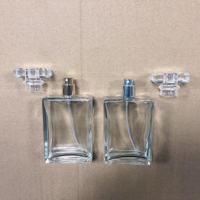 China Personal Care Perfume Bottle 30ml 50ml 100ml Empty Square Shape Mist Spray Luxury Glass Perfume Bottles for sale