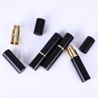 China Black 3ml Recyclable Empty Travel Portable Aluminum Perfume Atomizer Spray Bottle for sale