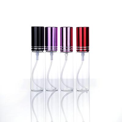 China 10ml Perfume Cosmetic Glass Sample Bottle Perfume Cosmetic Glass Atomizer Bottles With Colorful Cap for sale